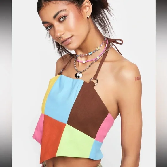 Ragged Priest Rodeo Patchwork Halter Top - Picture 3 of 8
